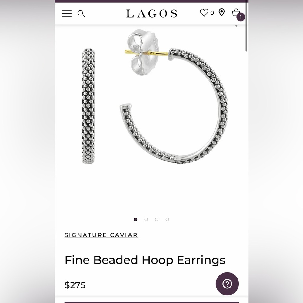 Lagos Caviar beaded hoops 25mm